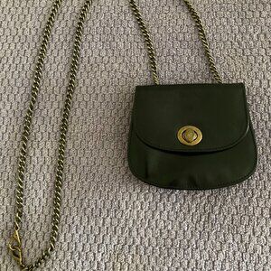 HOBO black leather mini crossbody bag with chain